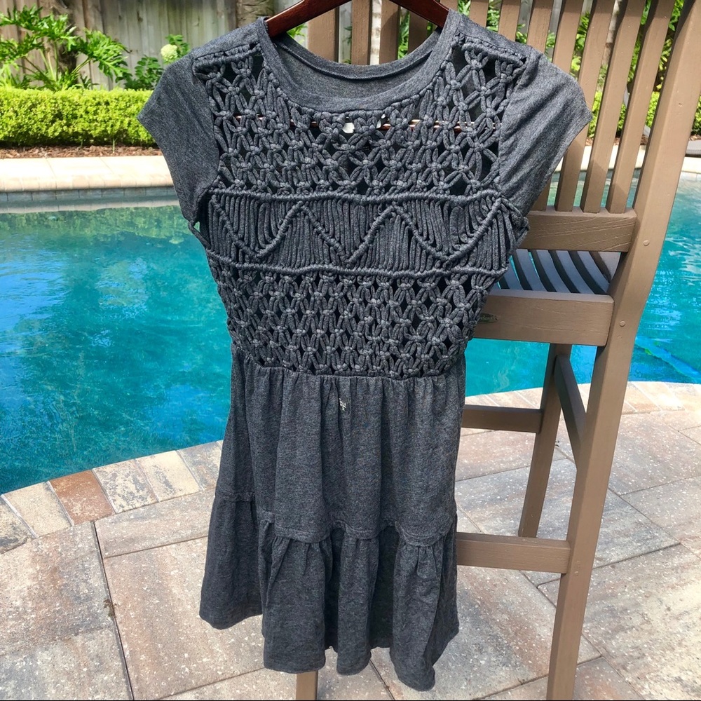 Billabong Grey crochet back dress